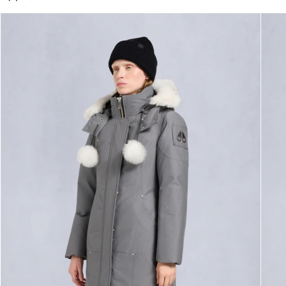 Moose Knuckles Ski Jacket with White Fur Trim original stirling shearling